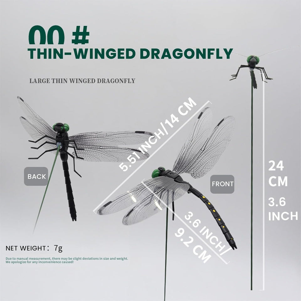 2026 New 40 Pcs Dragon Fly Clips for Bugs Repellent, 3D Artificial Dragonfly Hat Clip, Dragonfly Garden Decor (10PCS)