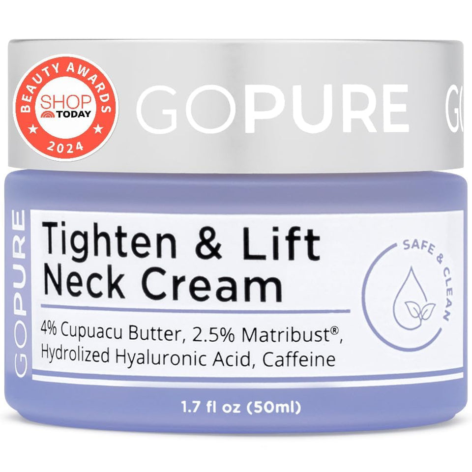 goPLre Tighten & Lift Neck & Chest Moisturizer Cream for Visibly Firming, Tightening and Lifting Wrinkles & Crepey Skin, 1.7oz