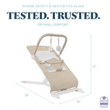 Baby Delight Alpine Deluxe Portable Bouncer, Infant, 0-6 Months, 100% GOTS Certified Cotton Fabrics, Organic Oat