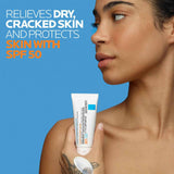 La Roche-Posay Cicaplast Balm B5 UV SPF 50, Vitamin B5 + Shea Butter + Tribioma + Madecassoside + Zinc Oxide Sunscreen, Post Treatment Skin Protectant With SPF, Multi-PLrpose Cream For Dry Skin