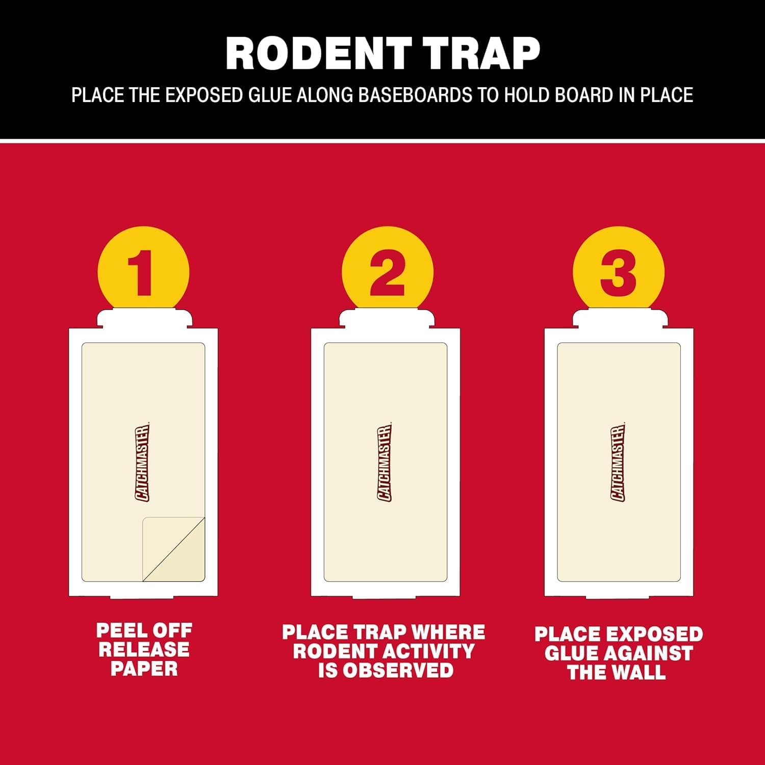 Catchmaster Compact Sticky Insect & Mouse Traps 75-Count, 3.5"x7" Glue Boards for Mice & Insects, Ultra Sticky Mouse Traps Indoor for Home Use in Garages, Basements & Attics, Capture in Tight Places