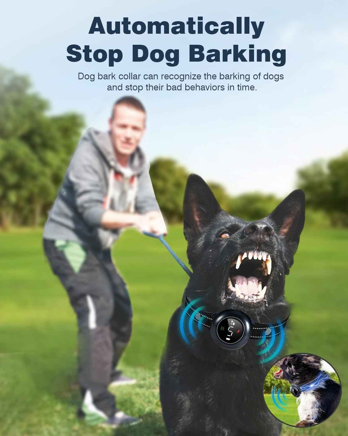 2-in-1 Dog Training Collar with 5 Sensitivity & 3300FT Remote for All Breeds Waterproof E-Collar