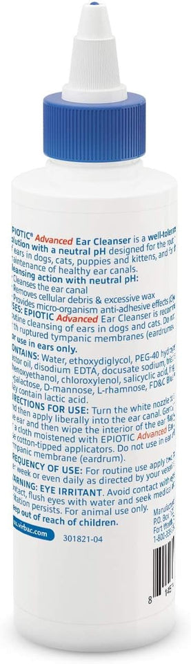 Virbac EPIOTIC® Advanced Ear Cleanser | Powerful and Gentle Cleanser For Dogs and Cats of all ages, 4 oz