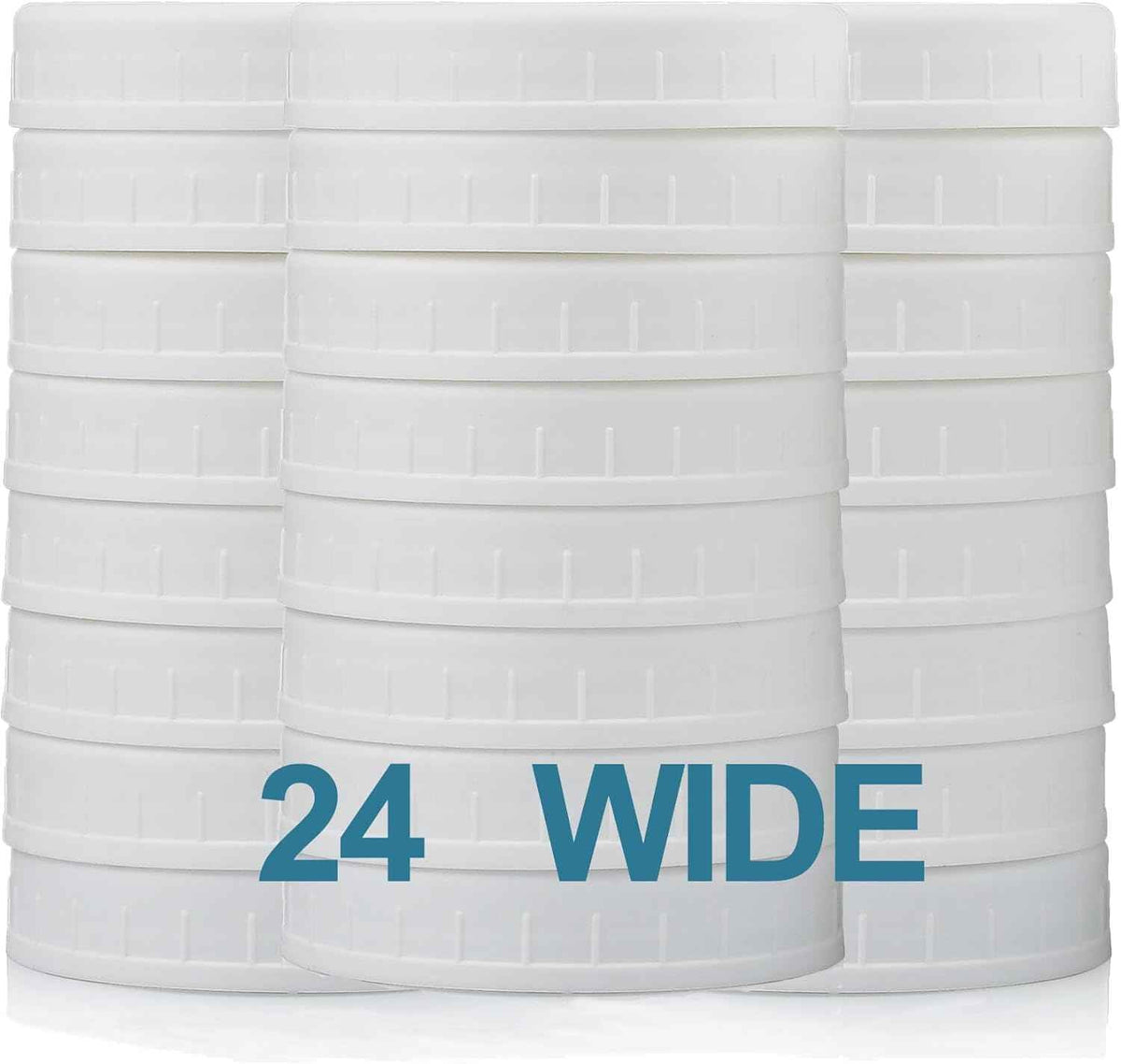 AOZITA [10 Pack] WIDE Mouth Mason Jar Lids for Ball, Kerr and More - White Plastic Storage Caps for Mason/Canning Jars - Leak-Proof, Dishwasher Safe & Food Grade