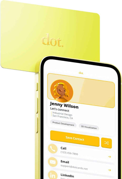 dot. Card - Digital Business Card - Tap Compatible with iPhone & Android (Black)