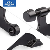 HOMOTEK 6 Pack Hinge Pin Black Door Stopper,Adjustable Deluxe Heavy Duty Door Stopper 2-1/2"x1-3/4”,with Black Rubber Bumper Tips