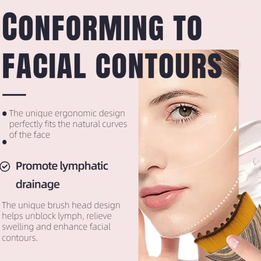 1/2 PCS Lymphatic Contour Face Brush for Sculpting – Anti-Puffiness, Detox & Lift, Improves Skin Glow & Absorption (2 Pcs Contour Face Brush)