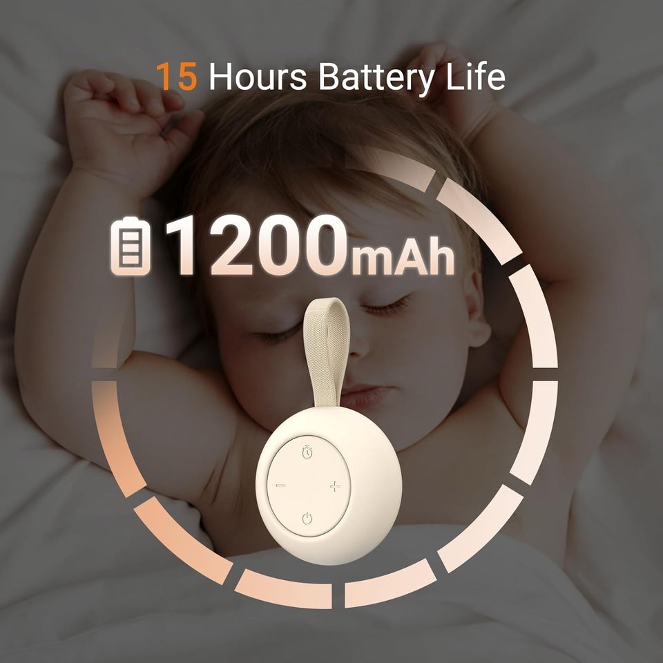 Portable Baby Sound Machine [White Noise for Babies Kids Adults][Timer Function][12 Soothing Sounds][Sleep Boombox] 15 Hours Battery Life, Travel,Registry,Gifts,Shower,Clips on Baby Stroller