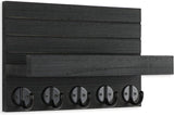 Key Holder for Wall, Decorative Key and Mail Holder with Shelf Has Large Hooks for Bags, Coats, Umbrella – Paulownia Wood Key Hanger with Mounting Hardware (9.8”W x 6.7”H x 4.2”D)