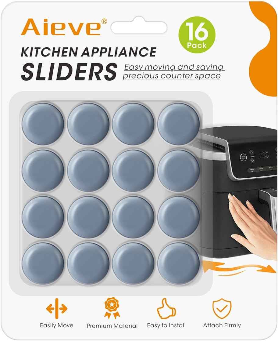 Aieve Appliance Sliders, 8 Pcs Small Appliance Slider for Countertop, Self Adhesive Home Finds Caster Wheels Rollers, Kitchen Must Have Gadgets for Stand Mixers, Coffee Makers, Air Fryers