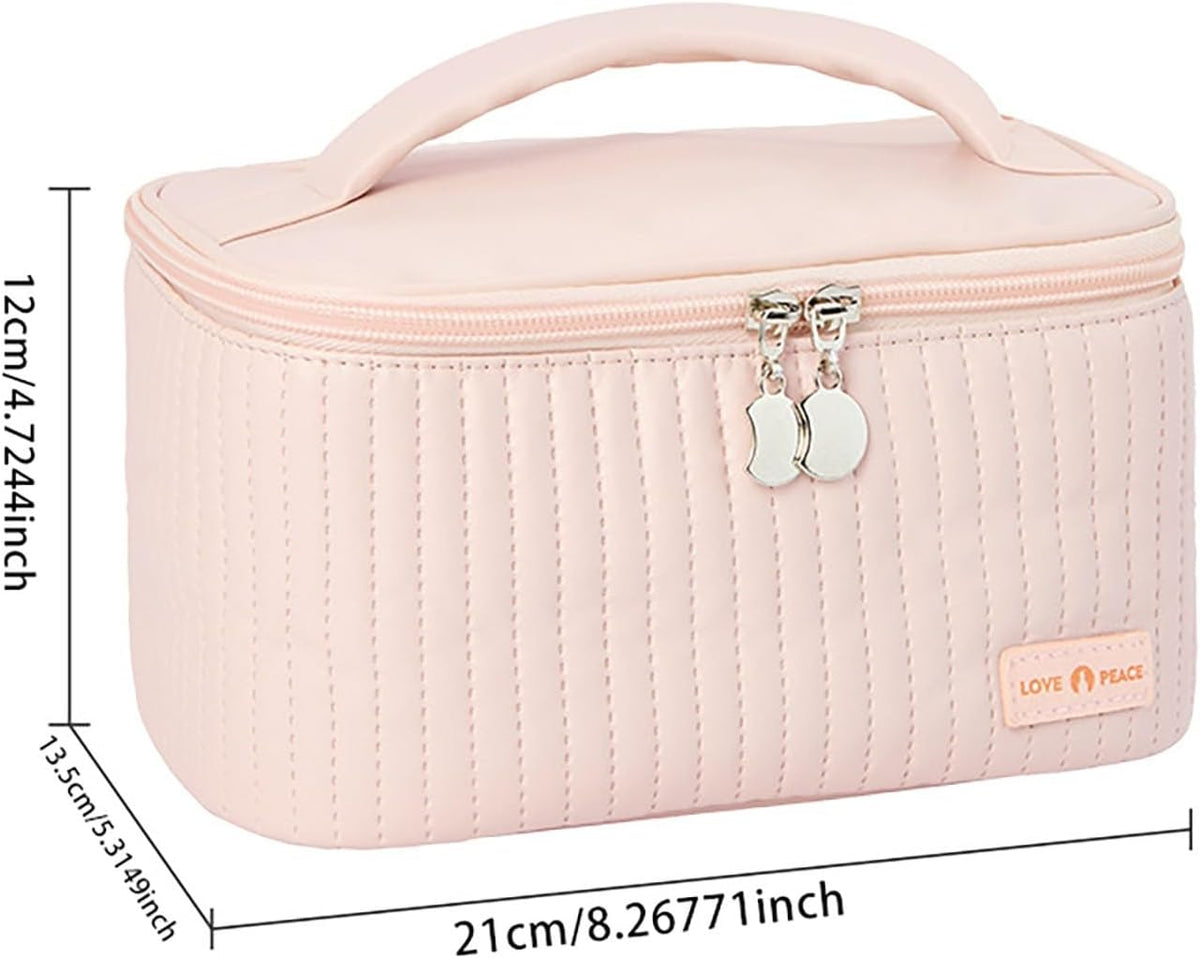 Makeup Bag,Waterproof Large Capacity PU Leather Portable Makeup Bag Organizer,Travel Toiletry Bag,Cosmetic Bags,Travel Makeup Bag for Girls Gifts Daughter Women