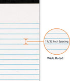 Amazon Basics Wide Ruled Lined Writing Note Pads for Office Supplies, 8.5" x 11.75", White, 12-Pack of 50 Perforated Sheets