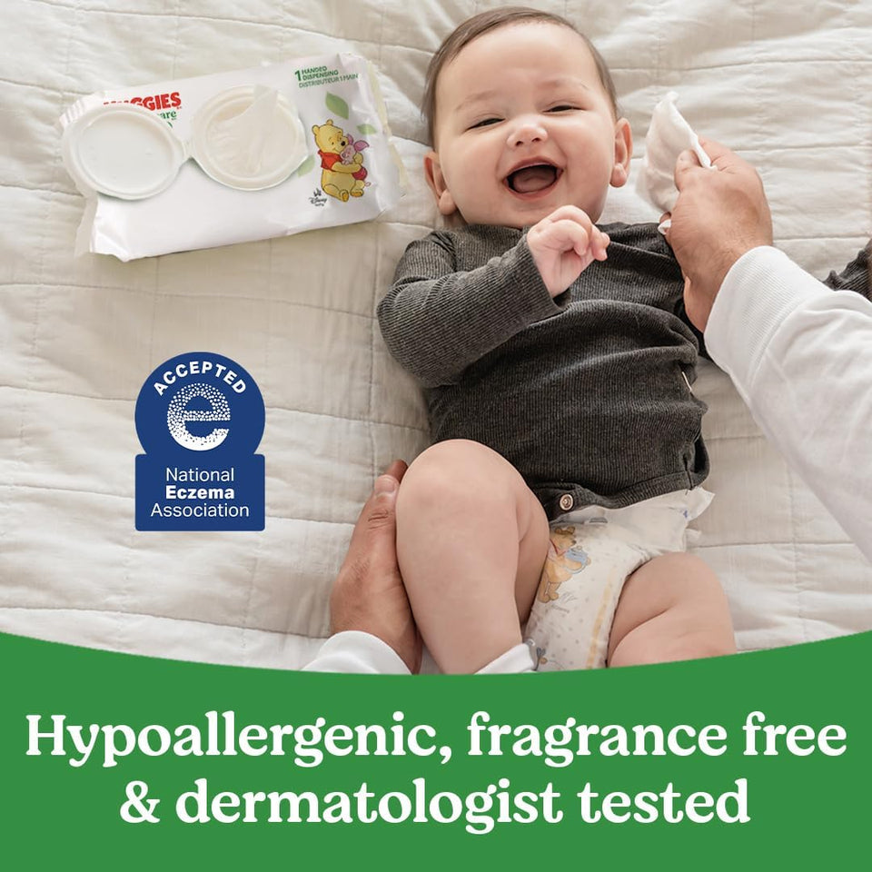 Huggies Natural Care Sensitive Baby Wipes, Unscented, Hypoallergenic, 99% PLrified Water, 12 Flip-Top Packs (768 Wipes Total), Packaging May Vary