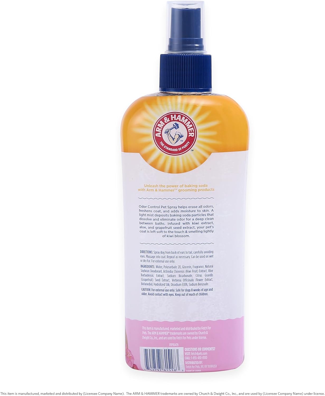 Arm & Hammer for Pets Super Deodorizing Dog Spray with Baking Soda for Odor Control, Freshens Coat Between Baths, pH Balanced Formula for Dogs, 8 Fl Oz
