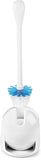 OXO Good Grips Compact Toilet Brush & Canister, Toilet Bowl Brush and Holder with Automatic Canister Door, Bathroom and Small Spaces Cleaning Supplies Essential