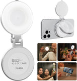 Magnetic Selfie Ring Light with Makeup Mirror – 360° Rotating Fill Light for iPhone MagSafe & Android, CRI97 Professional Photography Light for TikTok and Video Calls