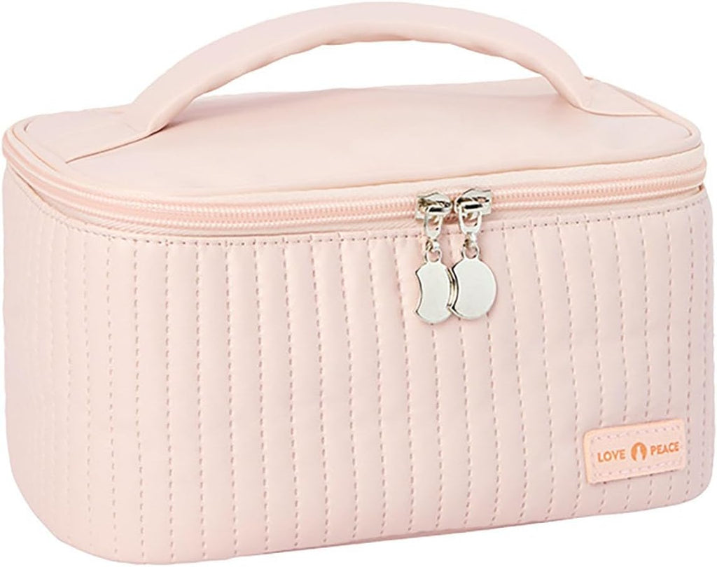 Makeup Bag,Waterproof Large Capacity PU Leather Portable Makeup Bag Organizer,Travel Toiletry Bag,Cosmetic Bags,Travel Makeup Bag for Girls Gifts Daughter Women