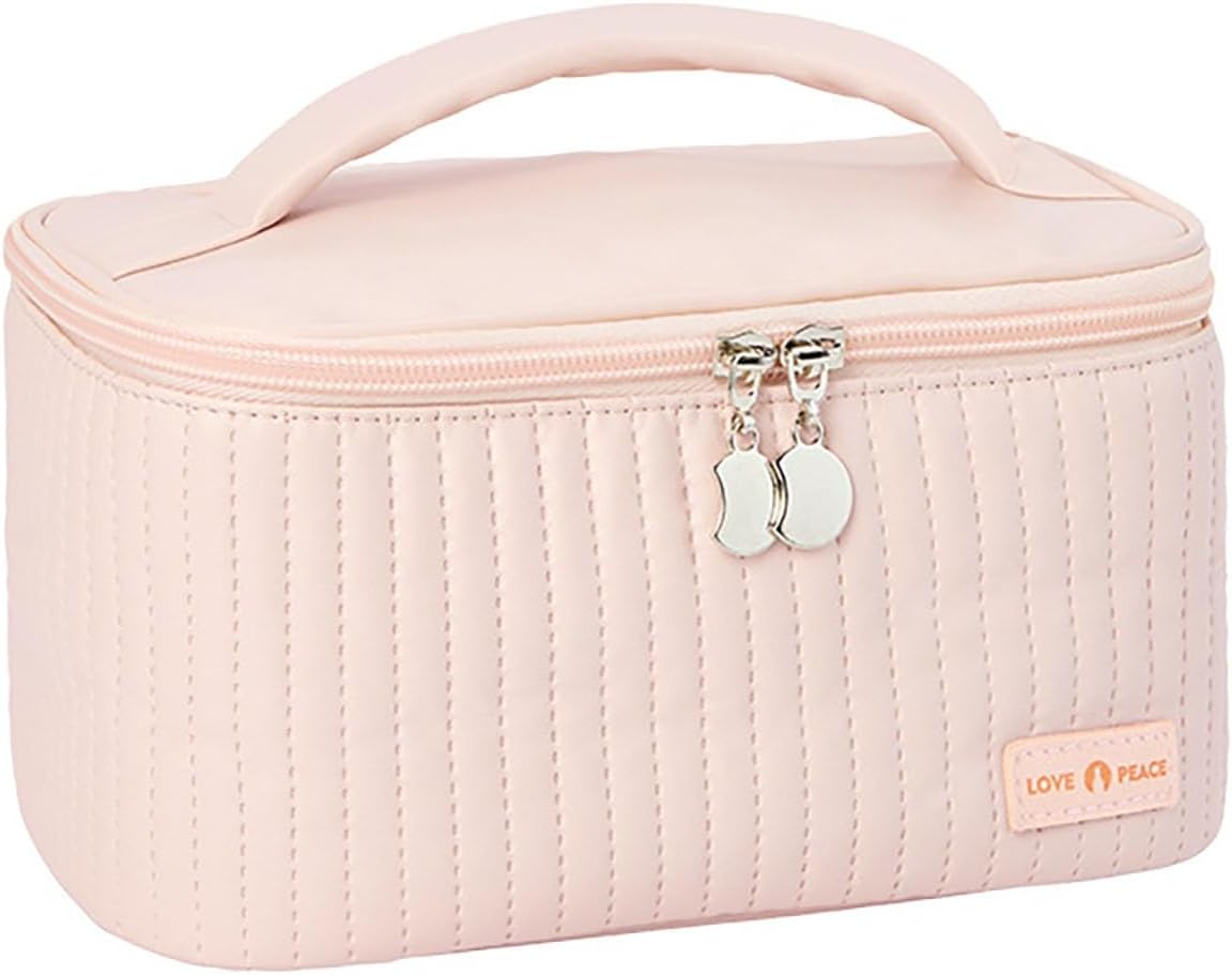 Makeup Bag,Waterproof Large Capacity PU Leather Portable Makeup Bag Organizer,Travel Toiletry Bag,Cosmetic Bags,Travel Makeup Bag for Girls Gifts Daughter Women