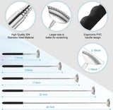 Yeipis 3 Pack Different Back Scratcher Metal Portable Telescoping with Rubber Handles, Extendable Back Massager Tool with Beautiful Box, Stocking Stuffers for Men Women Christmas Presents(Black)