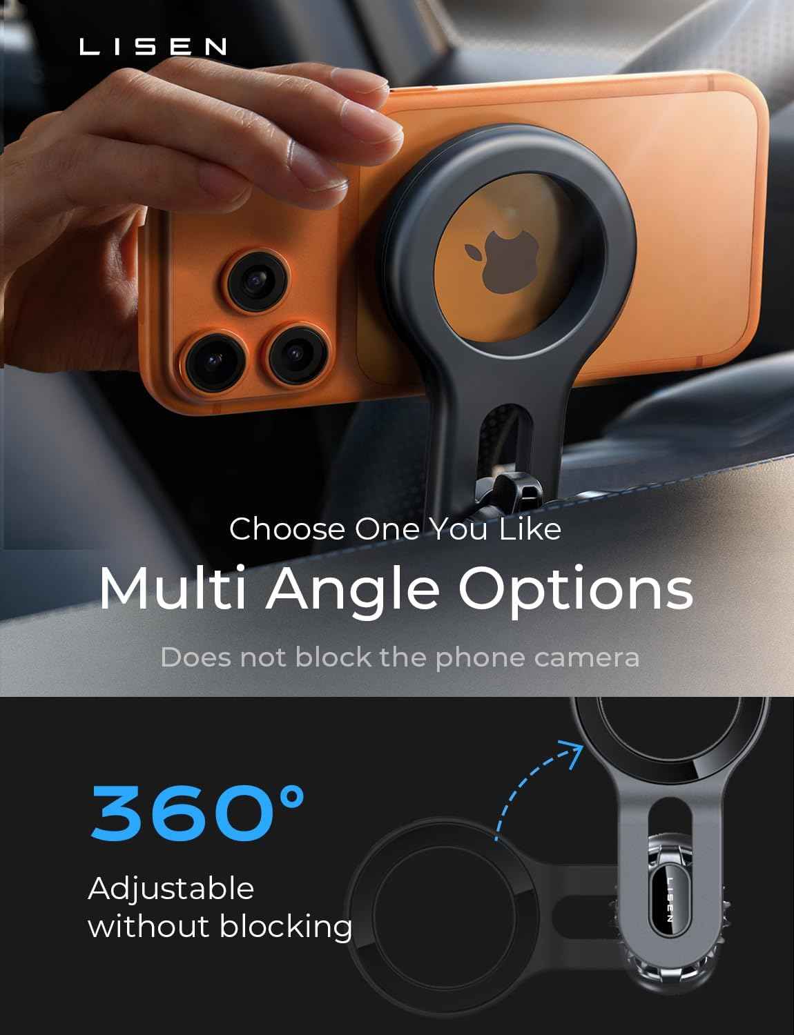 LISEN for MagSafe Car Mount, 2026 Magnetic Phone Holders for Car Air Vent Phone Mount [Ultra-Magnetic] Hands Free Cell Phone Holder Strong Clip Car Accessories for Men Women fit iPhone 17 16 15 14 Pro