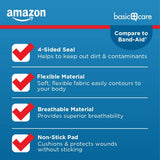 Amazon Basic Care Flexible Fabric Adhesive Bandages, First Aid for Wounds and Scrapes, Breathable First Aid Wound Care Supplies, Assorted Sizes, 100 Count