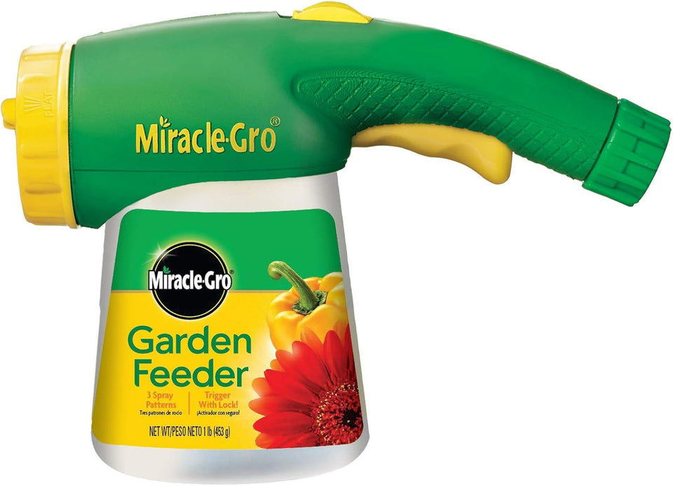Miracle-Gro Garden Feeder with Water Soluble All PLrpose Plant Food - Plant Fertilizer, Hose-end Feeder for Outdoors, 1 lb.