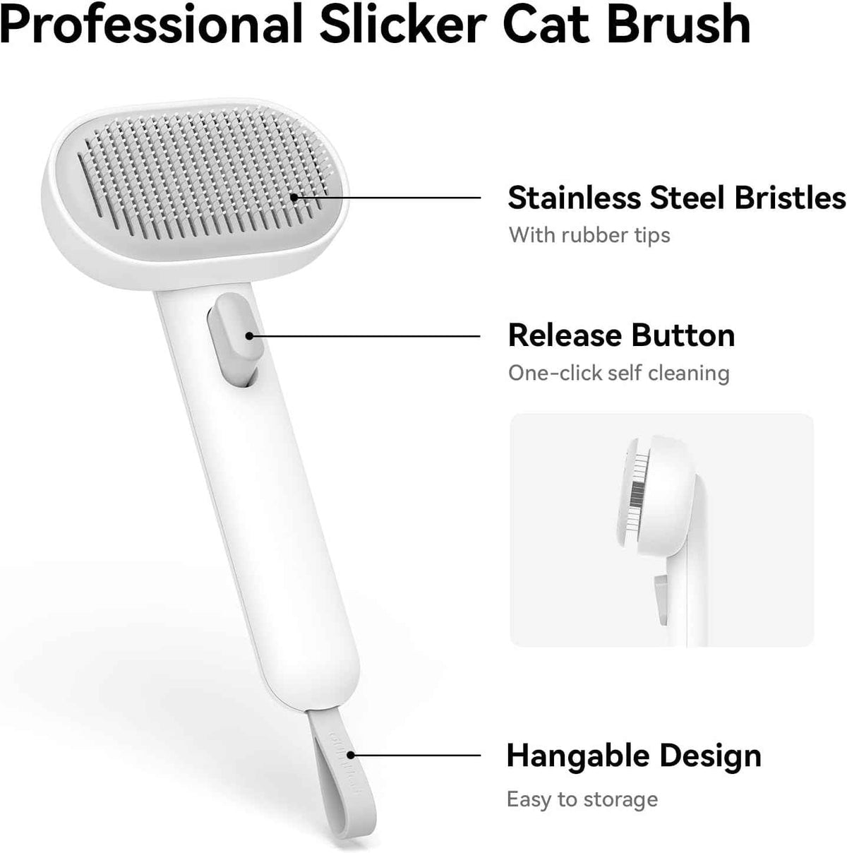 Aumuca cat brush for shedding and grooming indoor cats with long or short hair