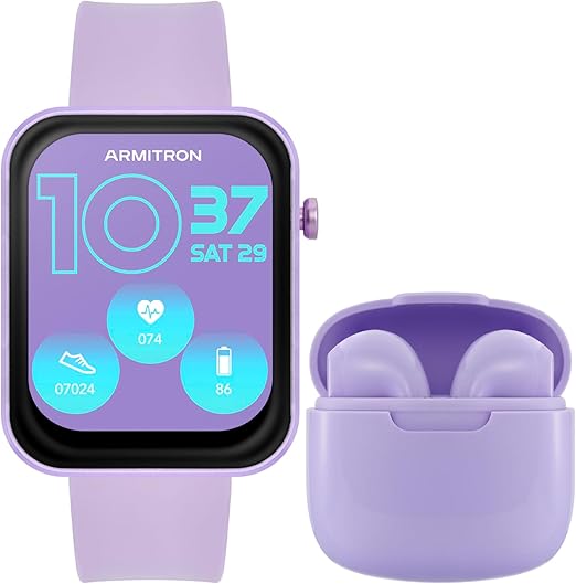 Armitron Connect Boom Smartwatch and Earbuds, Health and Fitness Tracker, Sport Modes, Water Resistant and More