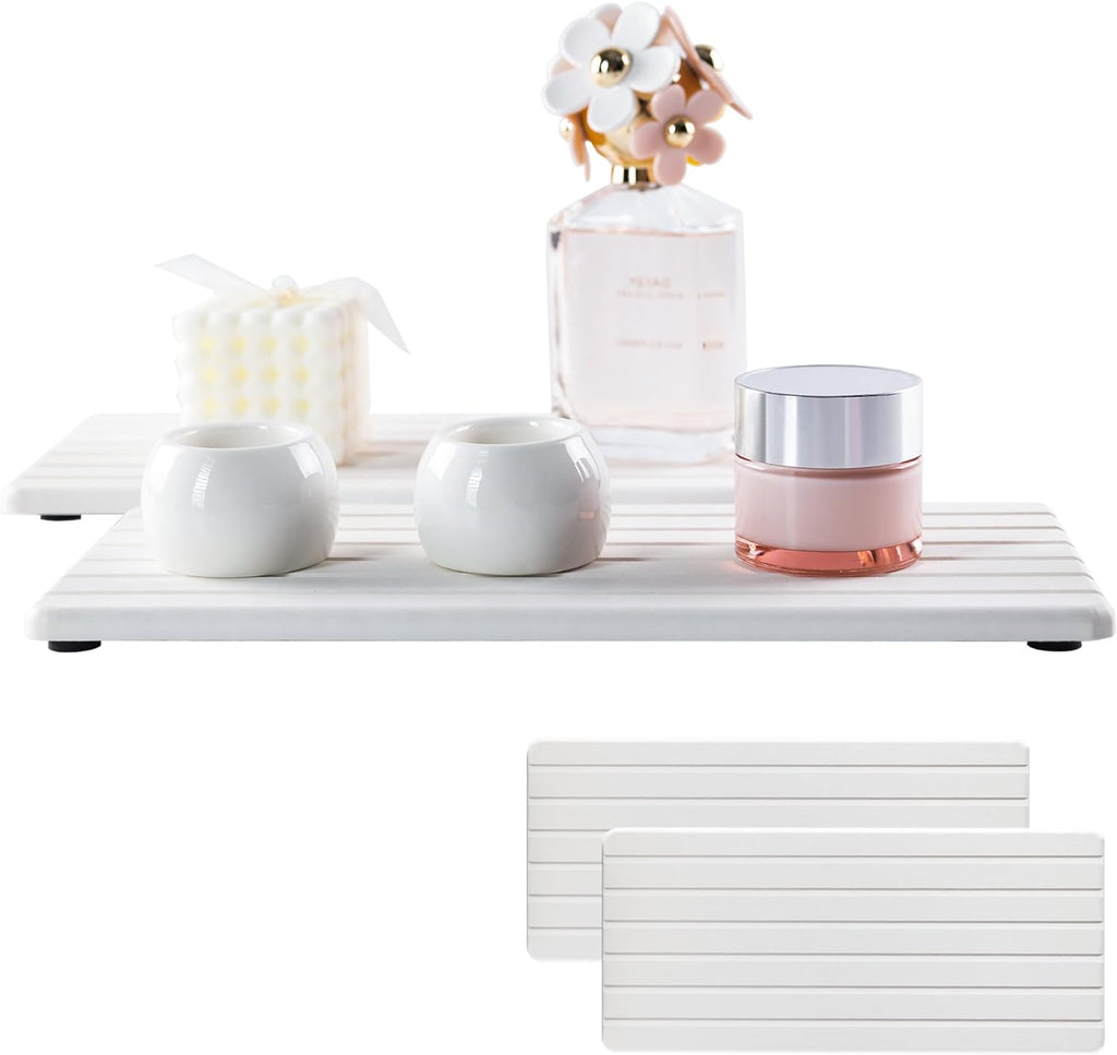 2 PCS water absorbent diatomite coasters with natural stone drying mat for kitchen counter accessories