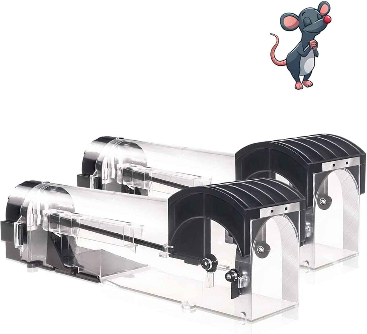 Humane Mouse Traps, 12 inches Enlarged No Kill Rat Live Traps for Chipmunks, Reusable Catch and Release Mice, Pet and Children Friendly Mouse Trap That Work