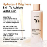Anua Rice 70 Glow Milky Toner, Glass & Dewy Skin, Hydrating & Barrier Care, Rice Water, Niacinamide, Ceramides, All Skin Types, Fragrance-Free, Non Comedogenic, Korean Skincare, 8.45 fl.oz.