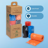 Best Pet Supplies Dog Poop Bags for Waste Refuse Cleanup, Doggy Roll Replacements for Outdoor PLppy Walking and Travel, Leak Proof and Tear Resistant, Thick Plastic - Assorted, 150 Bags