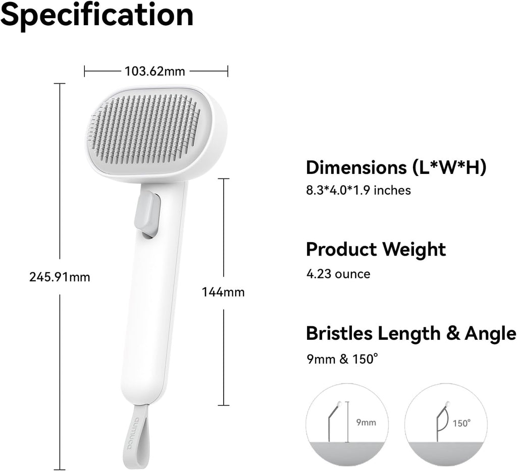 Aumuca cat brush for shedding and grooming indoor cats with long or short hair