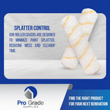 Pro Grade - Paint Roller Covers - 1/2 X 9 Inch Microfiber 5 Pack