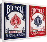 Bicycle Rider Back Playing Cards, Standard Poker Size Deck of Cards, Red & Blue (2 Pack), Classic Cards for Poker, Blackjack, Family Game Night & Card Games, Fun for All Ages