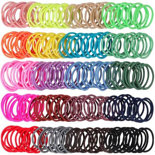200pcs small hair ties for baby girls infants toddlers kids, elastic hair ponytail holder accessories