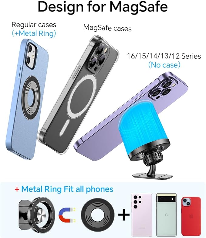 Kaistyle for Magsafe Car Mount‹ې20 Strong Magnets‹ÛÔMagnetic Phone Holder for Car Phone Holder Mount Dash Mounted Holders Cell Phone Holders for Your Car Accessories for Women Men for iPhone 17 16 15 14 - PureLivingMart