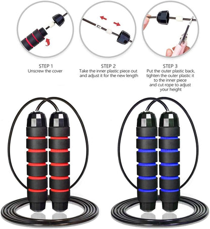 Redify Jump Rope,Jump Ropes for Fitness for Women Men and Kids,Speed Jumping Rope for Workout with Ball Bearings,Adjustable Skipping Rope for Exercise&Slim Body at Home School Gym