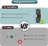 MAYBESTA Wireless Mini Microphone for iPhone, Android Phone - Lavalier Lapel Mic for Audio Video Recording - Clip on Content Creator Microphones for YouTube Tiktok Podcast Vlogging