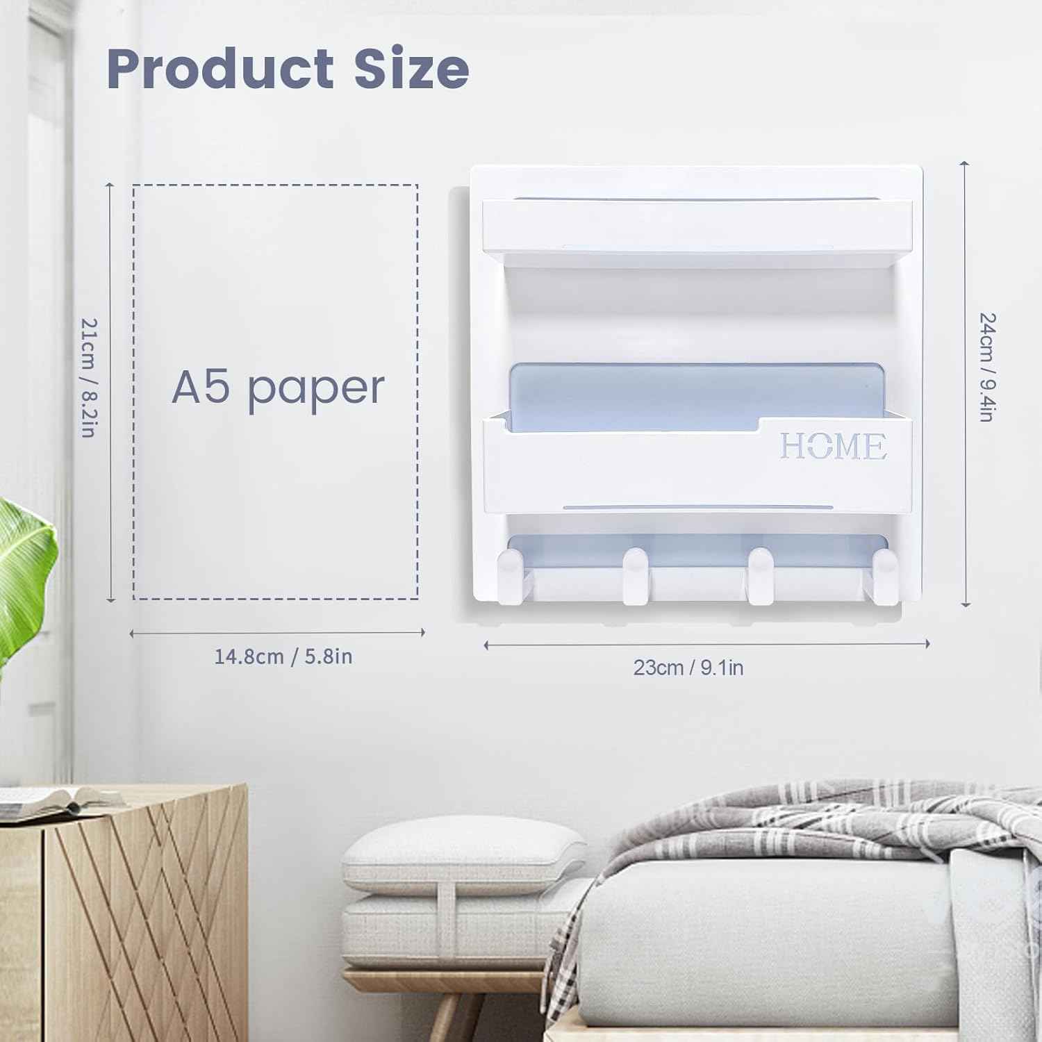 Bedside Shelf Accessories Organizer, Wall Mount Self Stick On, Cute Room Decor Aesthetic, Girls Room Decor, Cool Stuff for Bedroom Storage and Organization