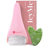 BAIMEI IcyMe Ice Roller for Face and Gua Sha Facial Tool Set, Ice Face Roller Reduces PLffiness Relieves Migraines Skin Care Tools, Self Care for Women - Pink