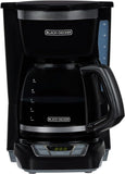 BLACK+DECKER 12-Cup Digital Coffee Maker, Programmable, Washable Basket Filter, Sneak-A-Cup, Auto Brew, Water Window, Keep Hot Plate, Black