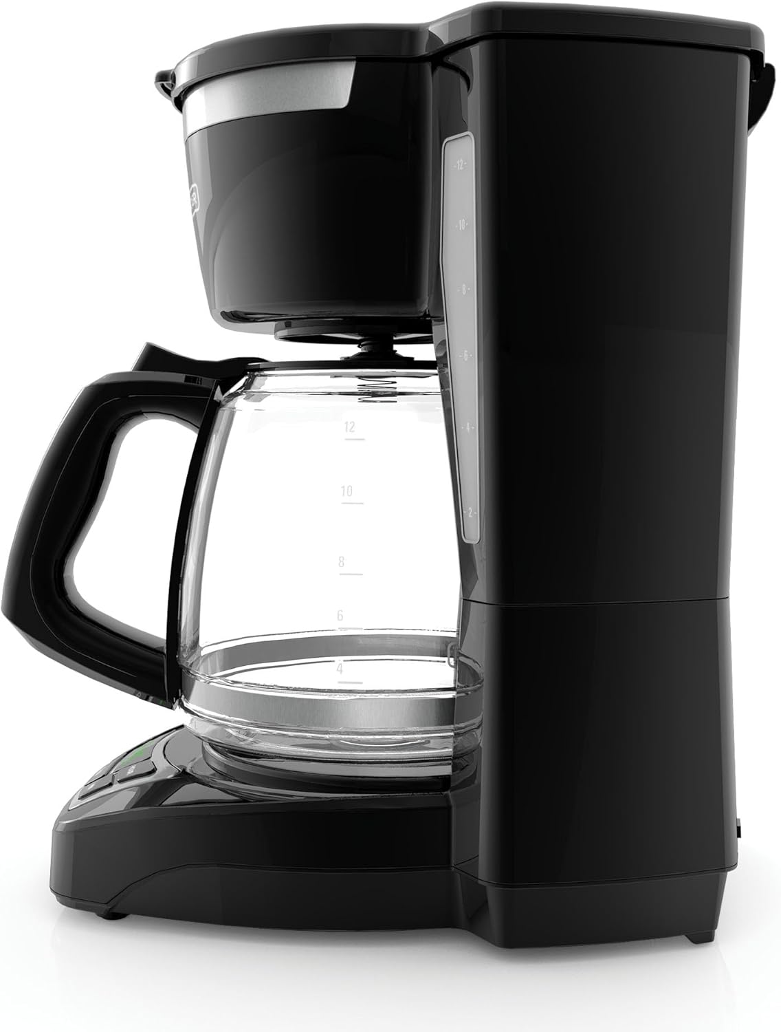 BLACK+DECKER 12-Cup Digital Coffee Maker, Programmable, Washable Basket Filter, Sneak-A-Cup, Auto Brew, Water Window, Keep Hot Plate, Black
