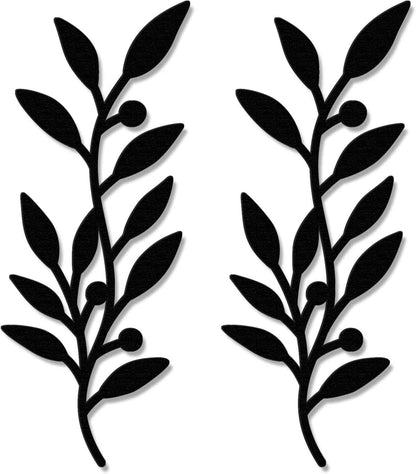 Zzbakress 2 Pieces Wooden Vine Olive Branch Leaf Leaf Wall Decor,Farmhouse Signs for Living Room Decoration (Gold)