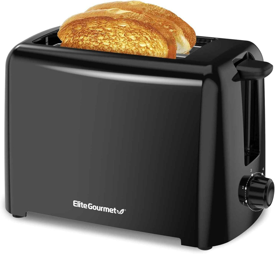 Elite Gourmet ECT1027G Cool-Touch 2 Slice Toaster, 6 Toast Settings & Cancel Function, Extra Wide 1.25‰۝ Slots Easily Fits Breads, English Muffins, Bagels & Waffles, Gunmetal Gray