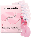 grace & stella Award Winning Under Eye Mask - Reduce Dark Circles, PLffy Eyes, Undereye Bags, Wrinkles - Gel Under Eye Patches - Small Birthday Gifts - Vegan Cruelty-Free (Pink, 6 Pairs)