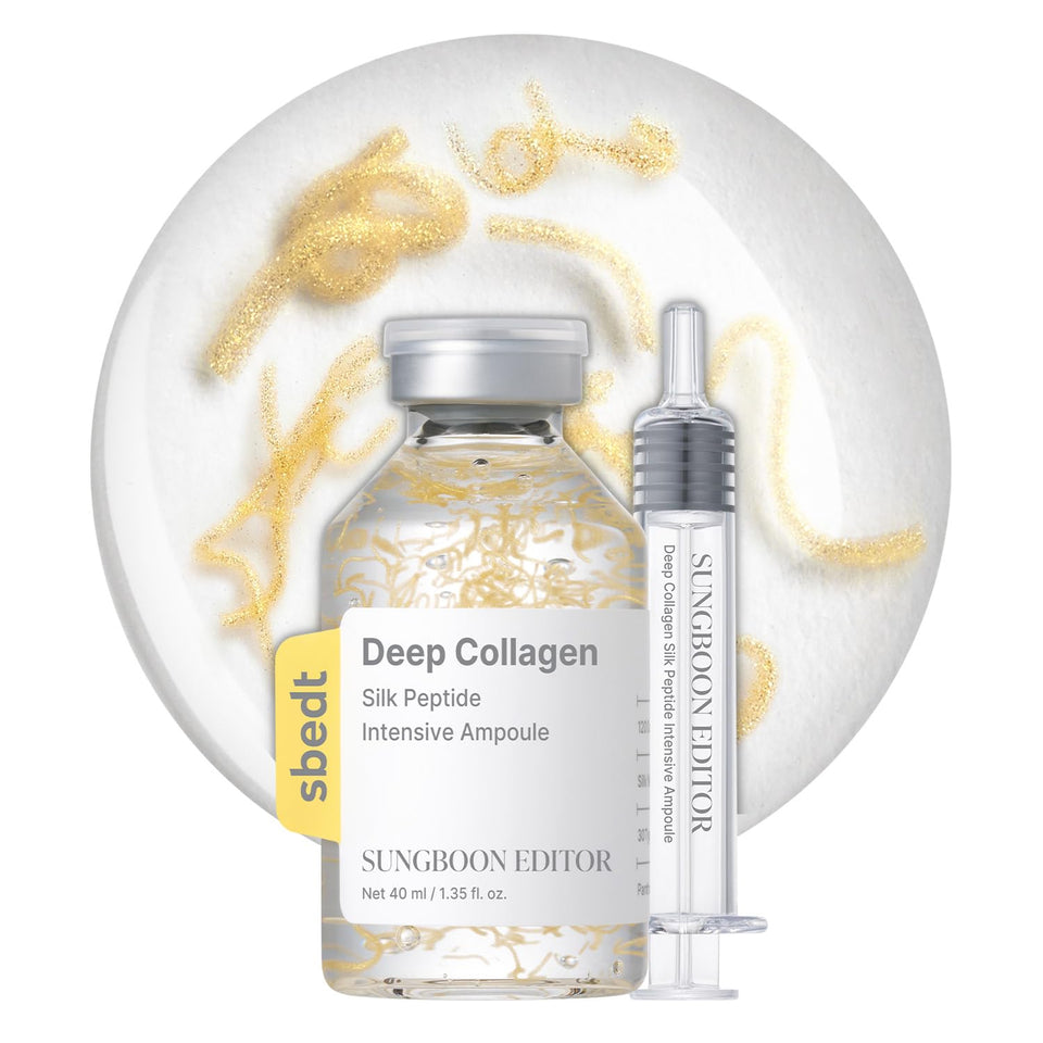 SUNGBOON EDITOR Glow Intensive Silk Peptide Ampoule, Copper Peptides Serum for Face with Collagen & Multi Peptides, Hydrating Korean Skincare Facial Serum for Smooth-Looking Skin, 1.35 fl oz