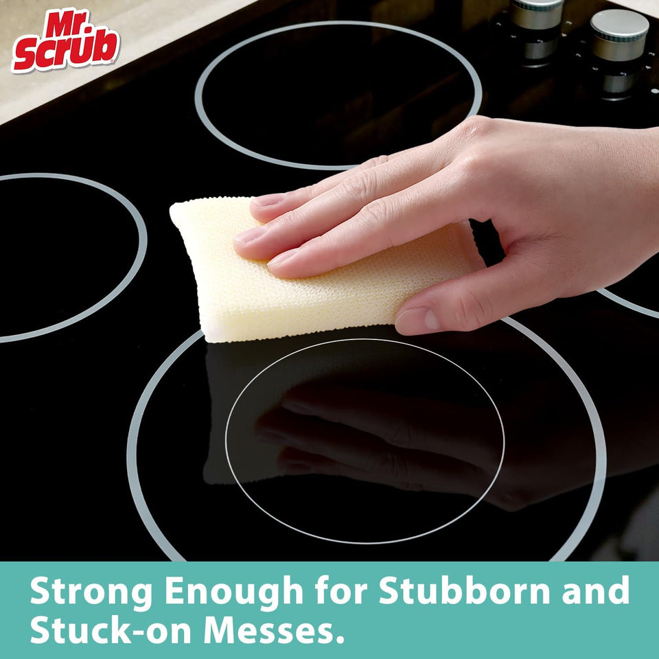 Mr. Scrub All-PLrpose Sponges, Non Scratch, for Washing and Cleaning Dishes, Premium Scrub and Scrubbers, 12 Pads, Ideal for Kitchen, Bathroom