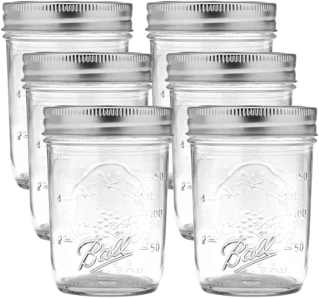 Ball Wide Mouth Glass Mason Jars with Lids and Bands, Used for Canning, Pickling, Juice, Jam, Jelly, Quart Size 32 Ounce (Pack of 2)