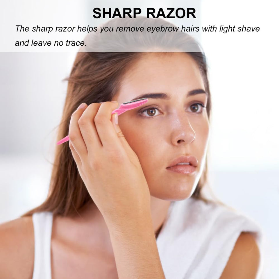 66 Eyebrow Razor and Face Razor for Women and Men, Eyebrow Hair Trimmer and Shaver with Protective Cover,Safe and Newbie Friendly
